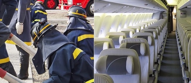 消防服や飛行機の中はウール素材のファブリックが用いられています