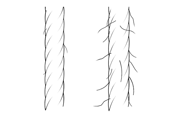 ウールの長い繊維と短い繊維の違い